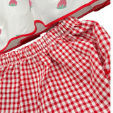 Valentina Bebes Set Abito-Coulotte Tinta Unita con Stampa Fragole per Neonata LOVE136 BIANCO VALENTINA BEBES 