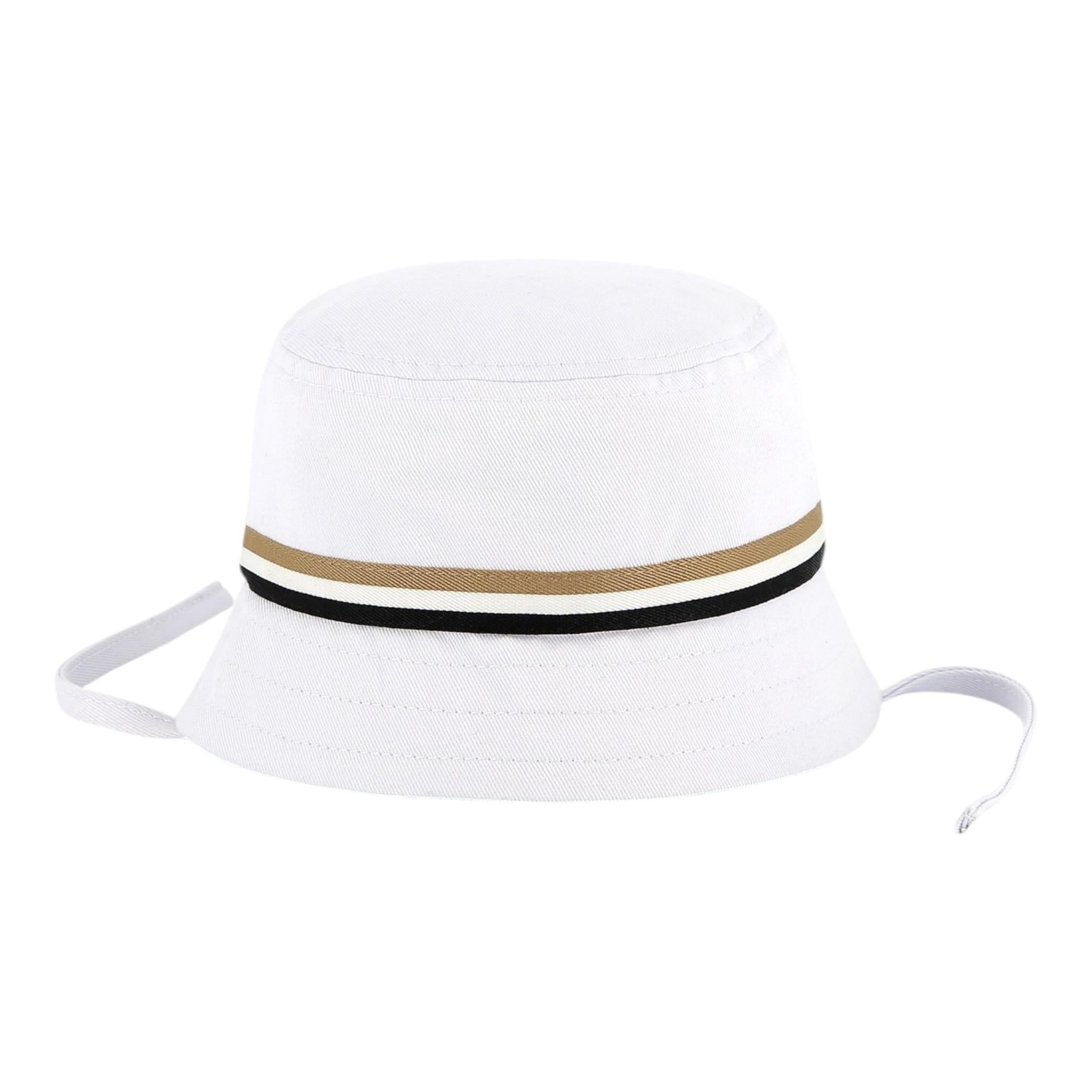 Boss Cappello Pescatore Tinta Unita con Logo per Neonato J51677 BIANCO BOSS 