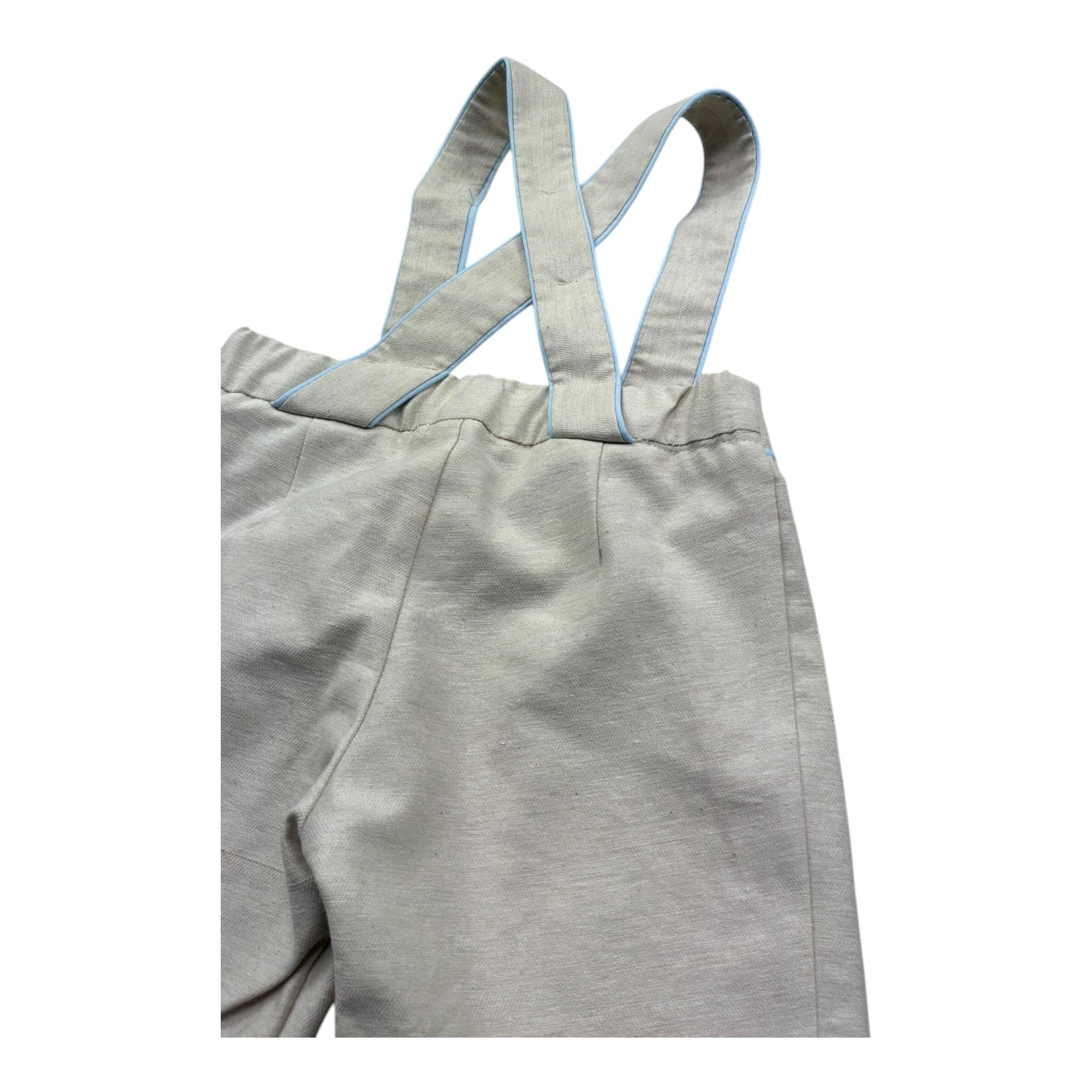 Le Bebe' Bermuda con Bretelle Tinta Unita per Neonato LBB5355 BEIGE LE BEBE' 