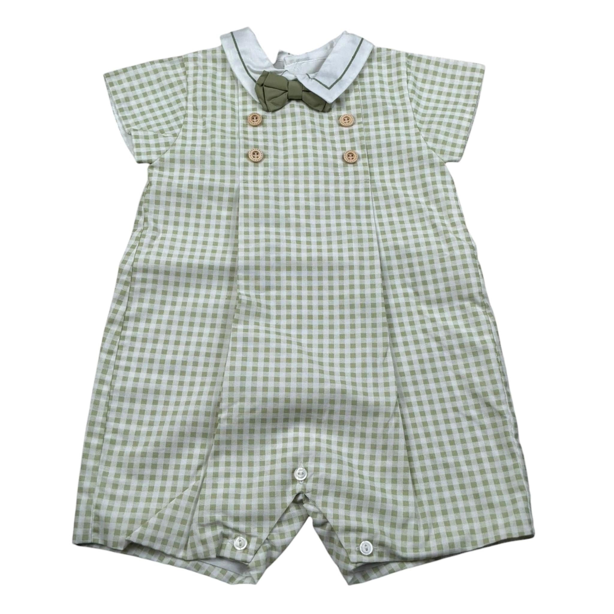 Marlu' Pagliaccetto Mezza Manica Fantasia Quadretti per Neonato EB6221 VERDE MARLU' 