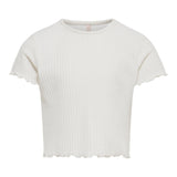 Only T-Shirt Tinta Unita Mezza Manica per Bambina 15225338 BIANCO ONLY 