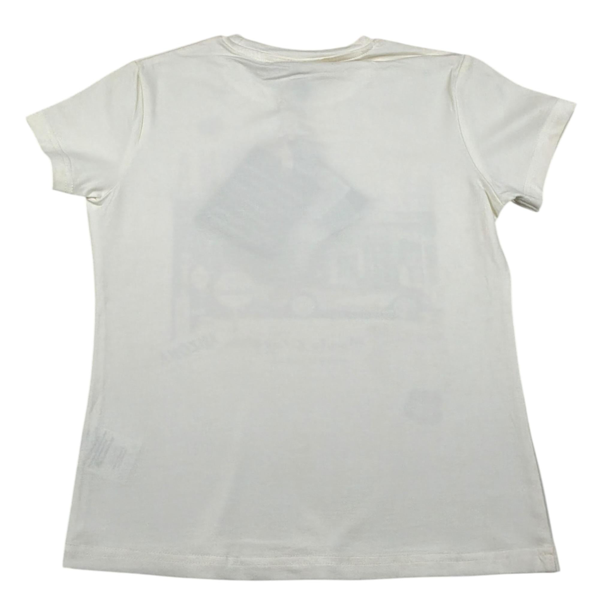 Manila Grace T-Shirt tinta unita con Stampa Panna per Bambina MG45 PANNA MANILA GRACE 