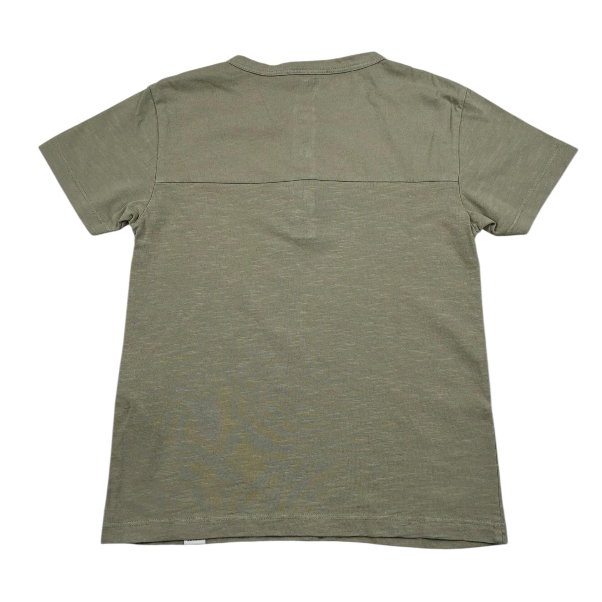 Please T-Shirt Tinta Unita con Bottoni per Bambino ME07030B72 VERDE PLEASE 