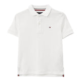Tommy Hilfiger Polo Mezza Manica Tinta Unita per Bambino KB0KB09333 BIANCO TOMMY HILFIGER 