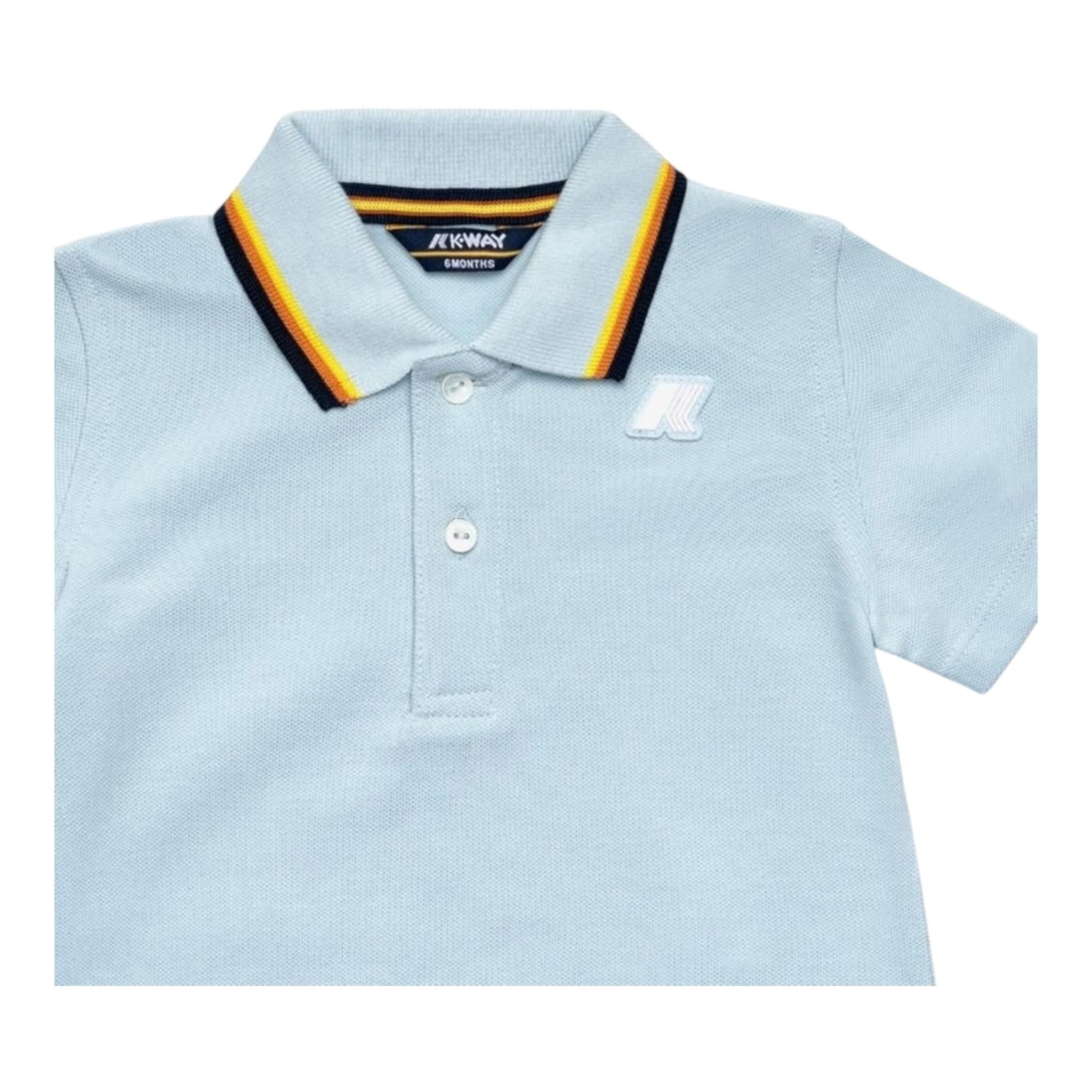 K-Way Pagliaccetto Mezza Manica Tinta Unita con Stampa per Neonato K71373W AZZURRO K-WAY 