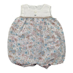 Babyvip Pagliaccetto Tinta Unita con Fantasia Fiori per Neonata T2820 BIANCO BABYVIP 