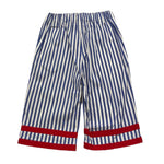 Ilfarobimbi Pantalone Bicolore con Fantasia A Righe  per Neonata IFB50474 BIANCO/AZZURRO ILFAROBIMBI 