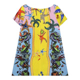 Versace Abito Mezza Manica Stampa Fantasia Multicolor Per Bambina