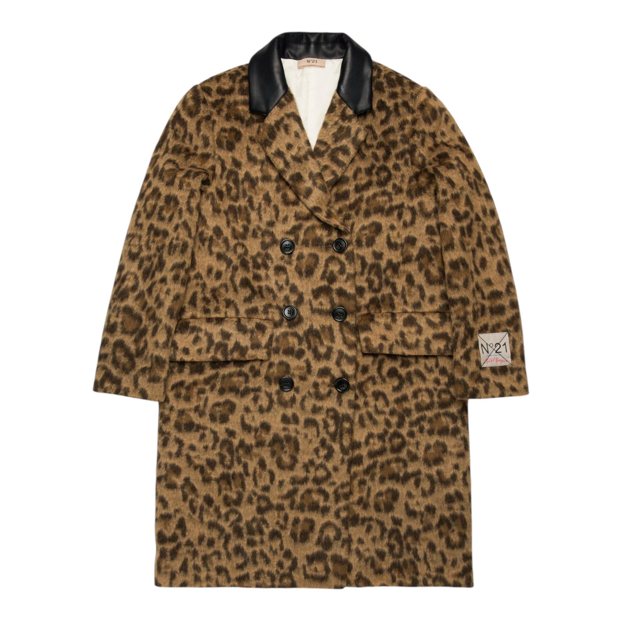 N°21 cappotto fantasia maculata tinta unita Marrone per Bambina N21983 MARRONE N°21 