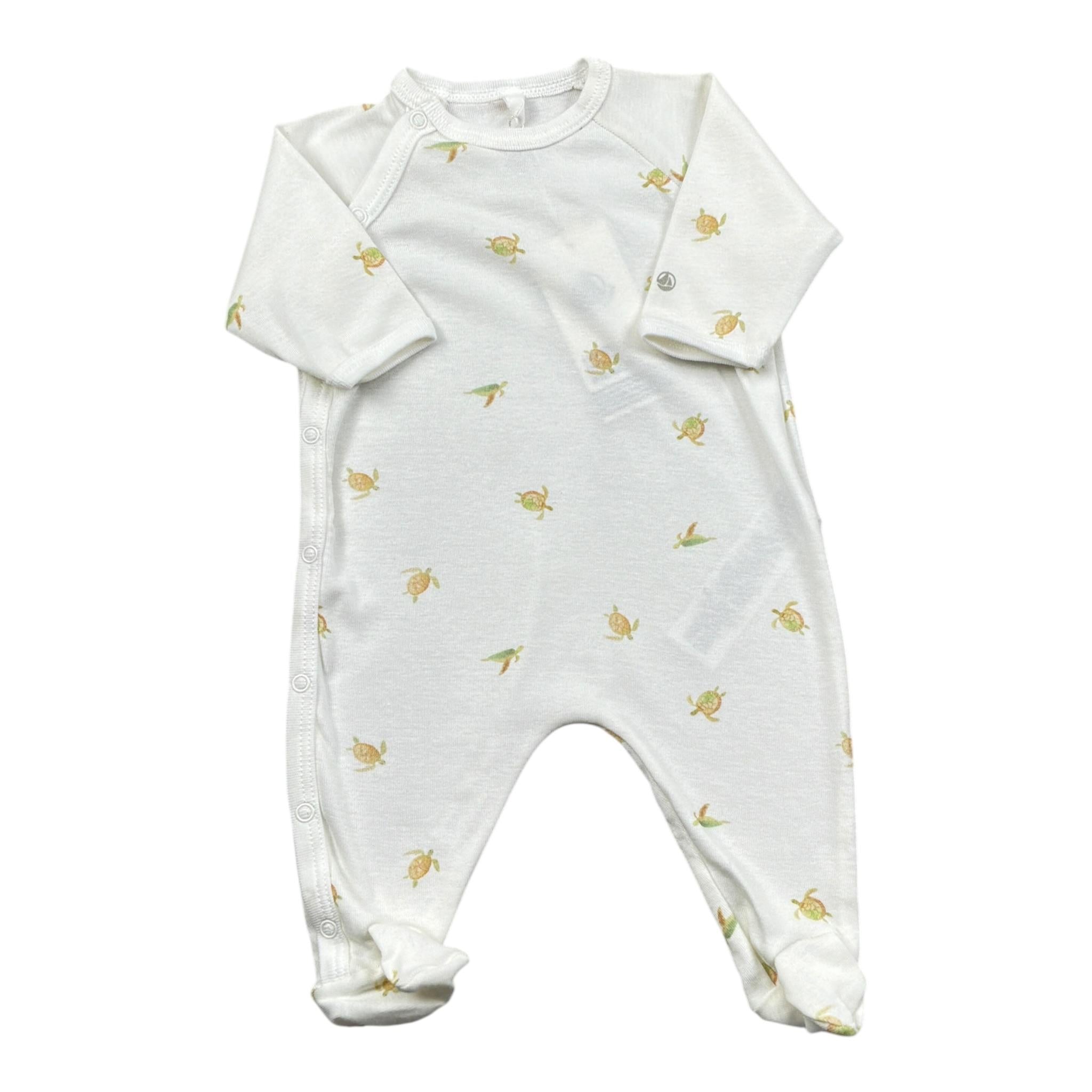 Petit Bateau Tutina tinta unita con Stampa Panna per Neonato A09GF PANNA PETIT BATEAU 