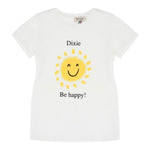 Dixie T-Shirt Tinta Unita Girocollo con Stampa per Bambina MB62030G39 BIANCO DIXIE 