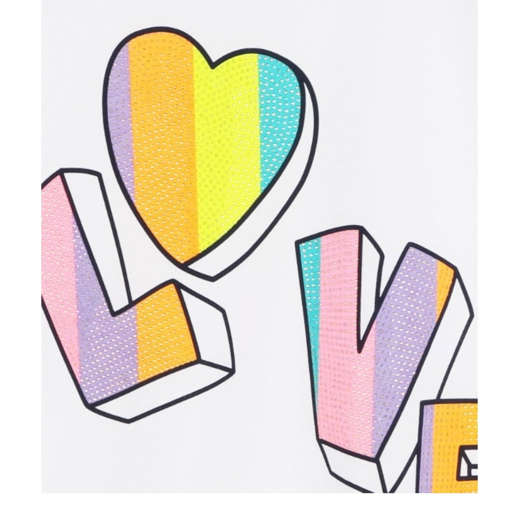 Billieblush T-Shirt Tinta Unita con Stampa Brillantini per Bambina U21036XJ BIANCO BillIEBLUSH 