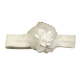 LALALU' fascia capello tinta unita cn fiore Bianco per Neonata FAL008N BIANCO LALALU' 