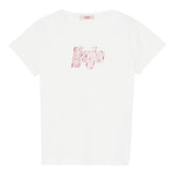 Liu Jo T-Shirt Girocollo Tinta Unita con Brillantini per Bambina GA5019XX BIANCO LIU JO 