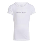 Calvin Klein T-Shirt Girocollo Tinta Unita con Logo per Bambina IG0IG02857 BIANCO CALVIN KLEIN 