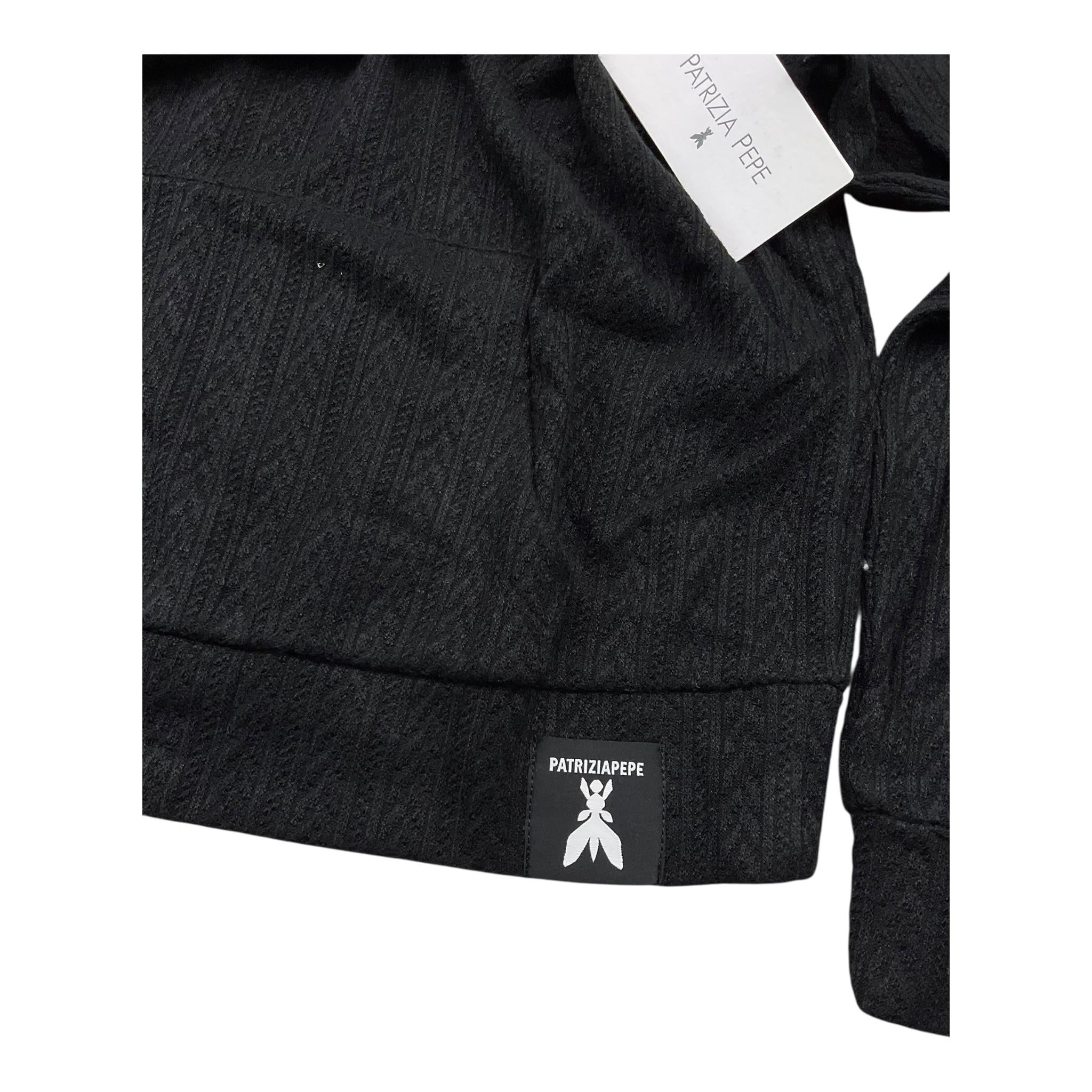 PATRIZIA PEPE maglia girocollo tinta unita con logo Nero per Bambina 7M0852 NERO PATRIZIA PEPE 