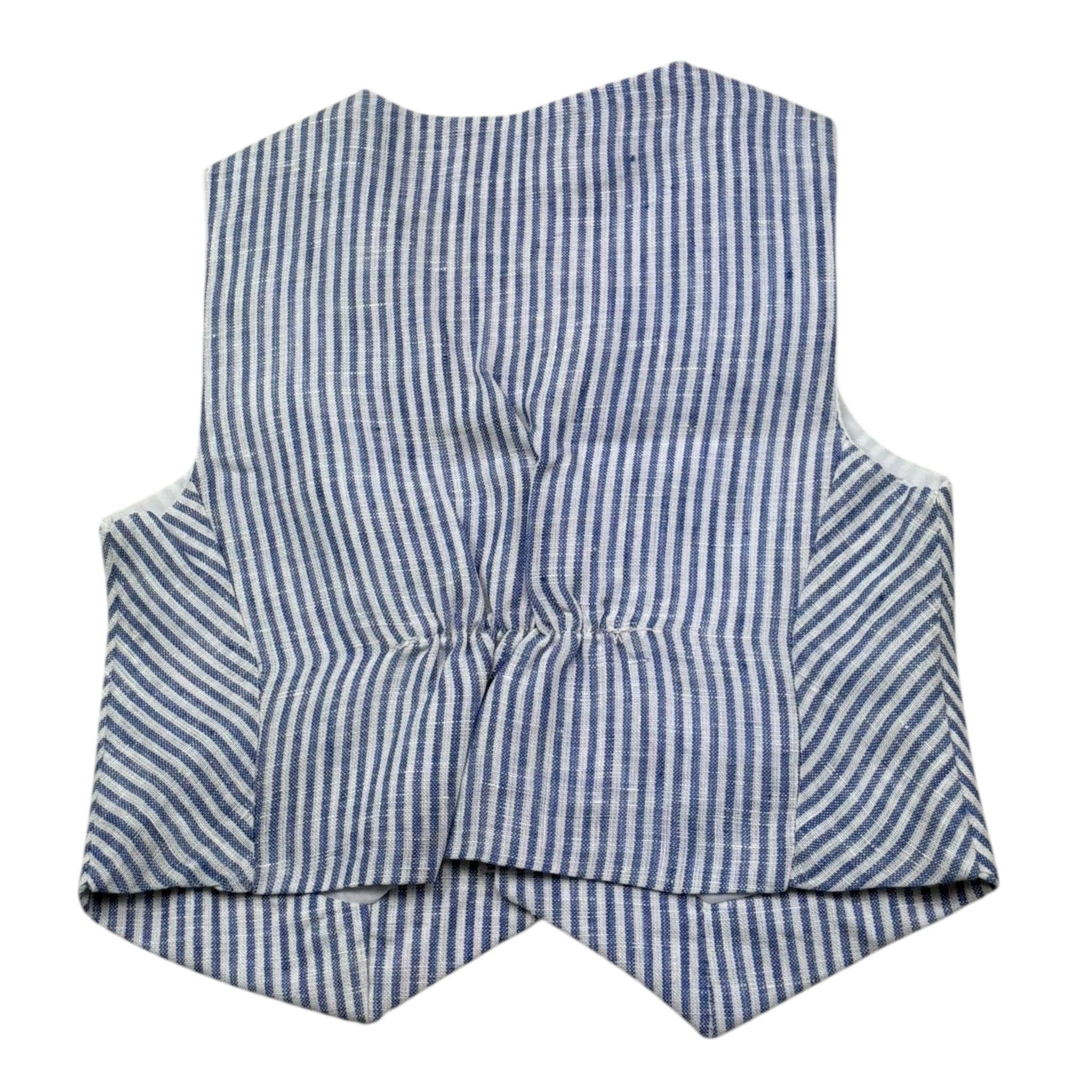 Manuel & Frank Gilet Tinta Unita con Fantasia A Righe per Neonato MF5165I BIANCO/AZZURRO MANUEL & FRANK 