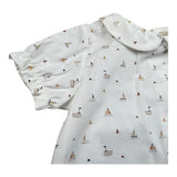 Wedoble Pagliaccetto Mezza Manica Tinta Unita con Stampe per Neonato V2504716A BIANCO WEDOBLE 