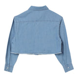 Aspesi Camicia Modello Crop In Denim Tinta Unita Azzurro Per Bambina