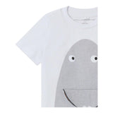 Stella Mccartney T-Shirt Girocollo Tinta Unita Cn Stampa In Contrasto Bianco Per Neonato