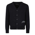 JOHN RICHMOND cardigan tinta unita con logo Nero per Bambino RBA24067CD NERO JOHN RICHMOND 