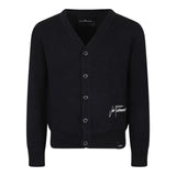 JOHN RICHMOND cardigan tinta unita con logo Nero per Bambino RBA24067CD NERO JOHN RICHMOND 