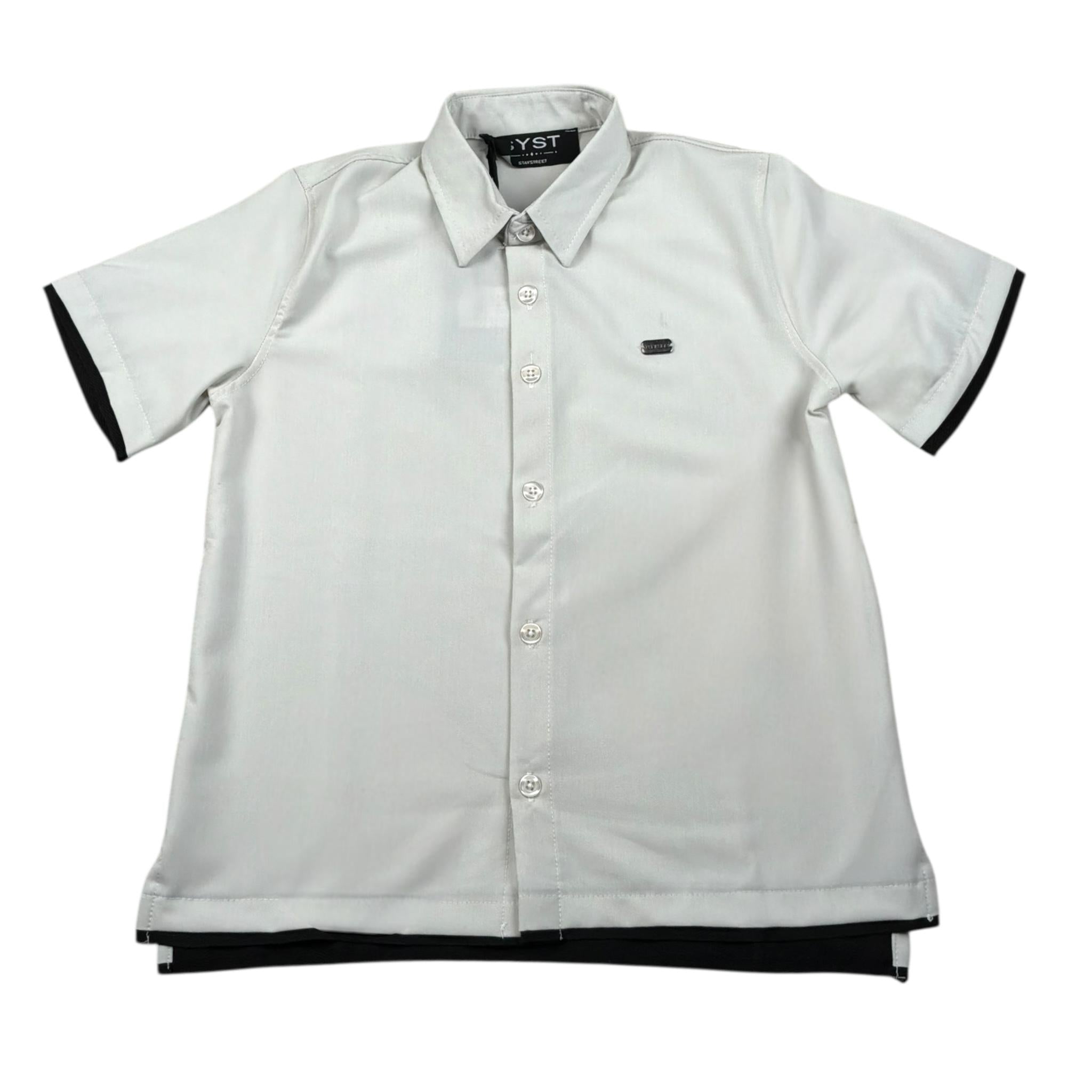 Stay Street Camicia Mezza Manica Tinta Unita per Bambino CMB2002 BEIGE STAY STREET 