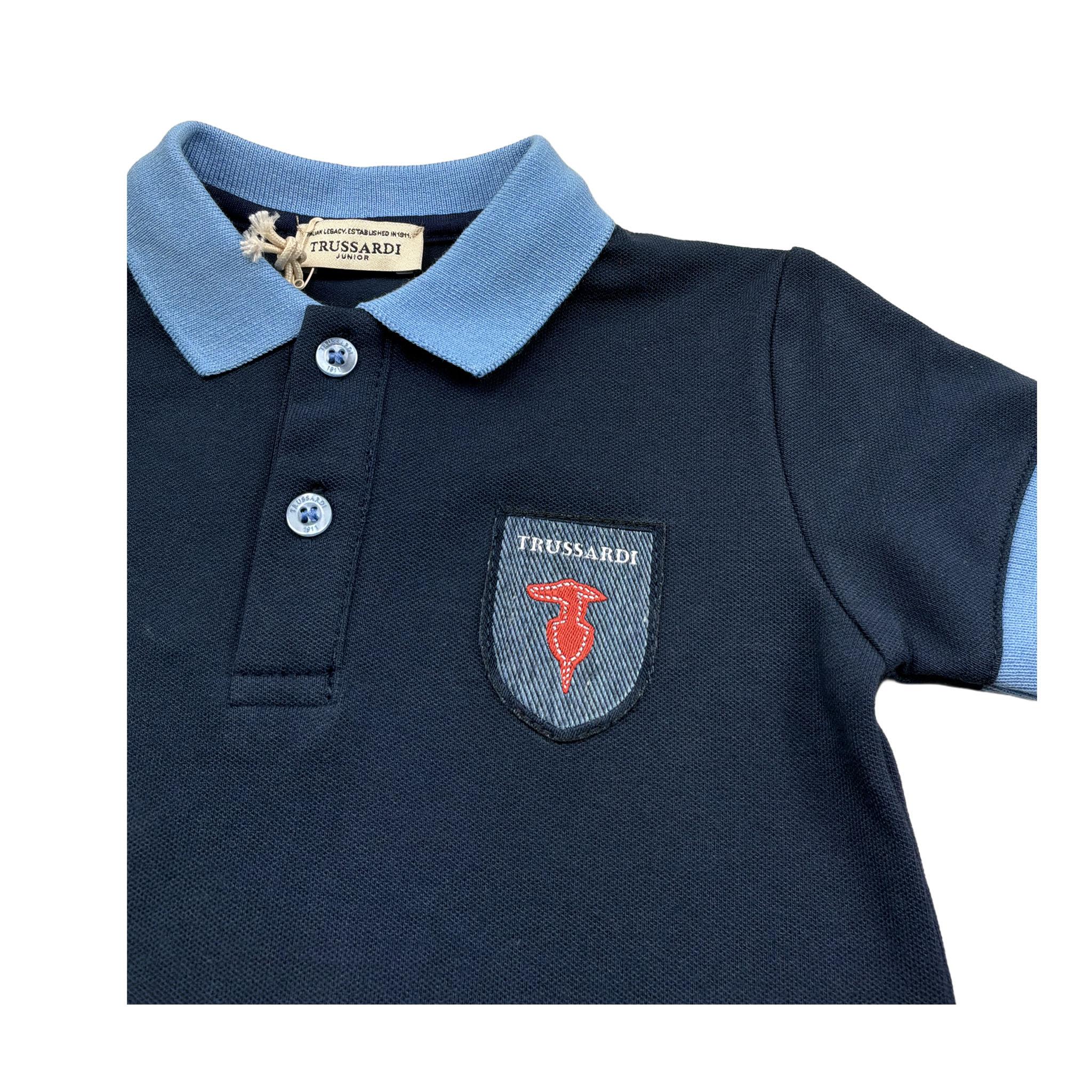 Trussardi Polo Mezza Manica Tinta Unita con Logo per Neonato TIP26036PO BLU TRUSSARDI 