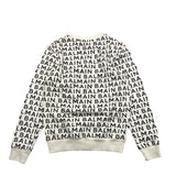 Balmain Felpa Tinta Unita Logata Bianco Per Bambino