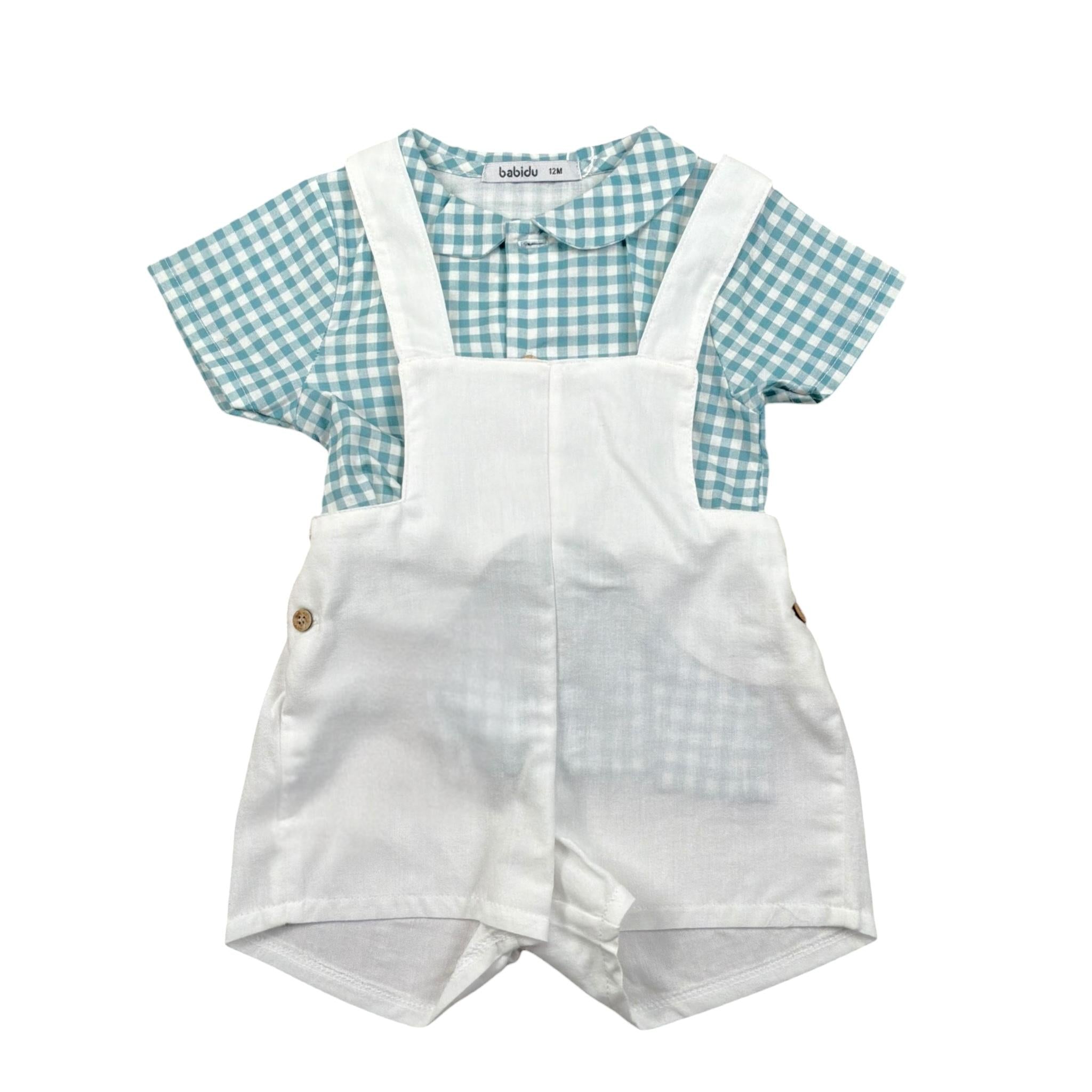 Babidu Completo 2 Pezzi Camicia-Salopette per Neonato 40406 BAINCO/VERDE BABIDU 