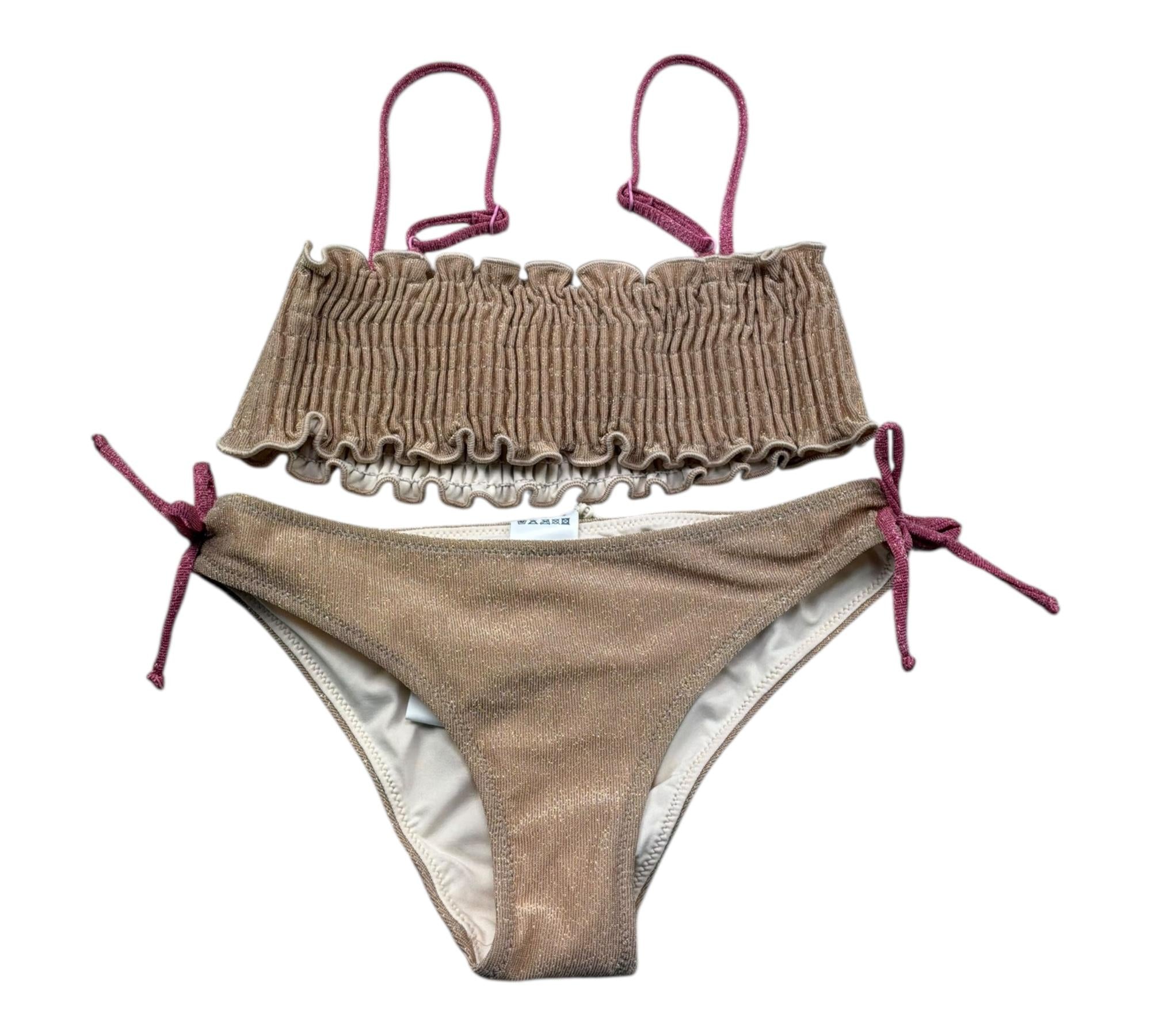 Saint Barth Costume 2 Pezzi Fascia-Mutandina Tinta Unita per Bambina TILLY ORO SAINT BARTH 