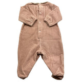 BARCELLINO tutina manica lunga tinta unita in ciniglia Rosa per Neonata 116309 ROSA BARCELLINO 