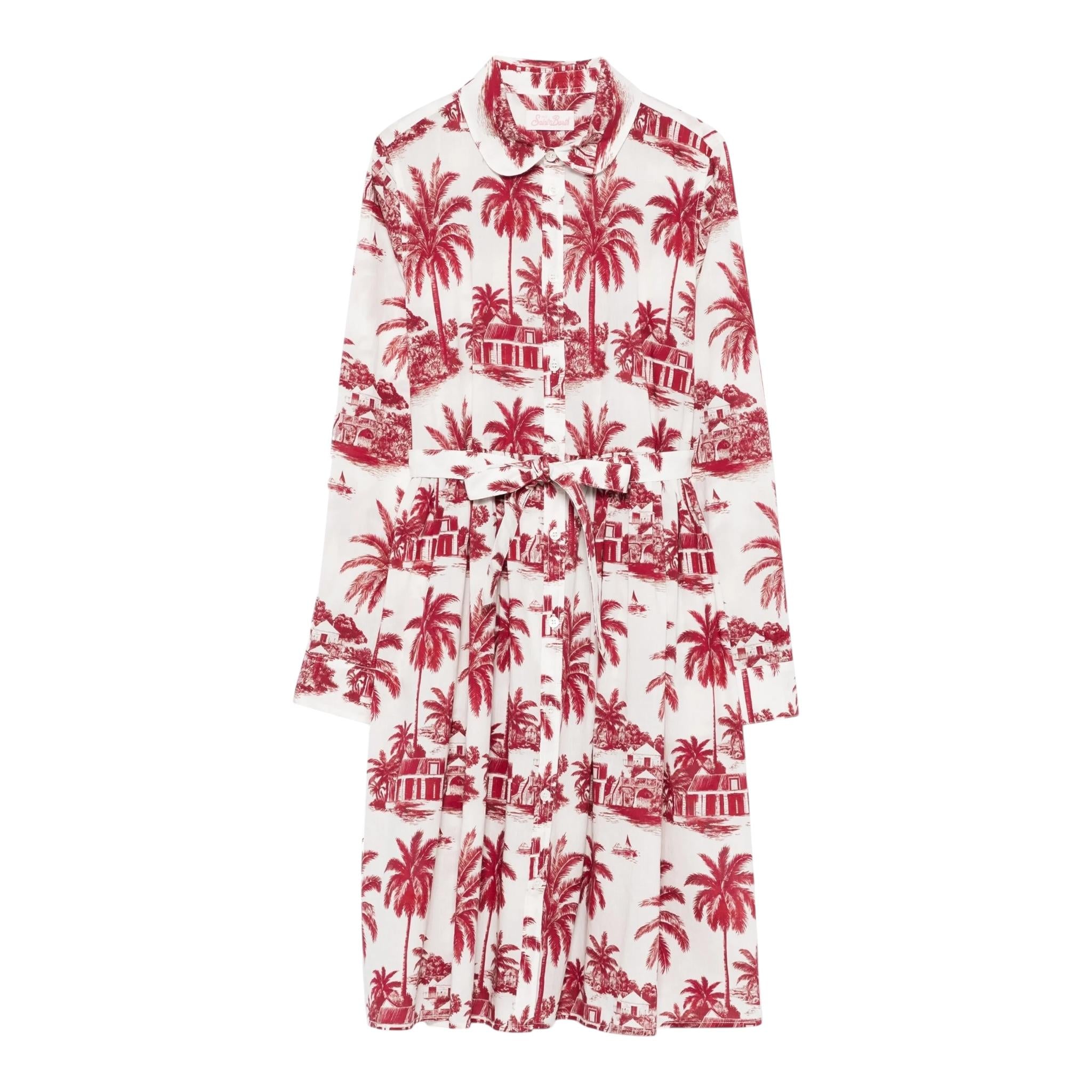 Saint Barth Abito Manica Lunga Stampa Fantasia per Bambina PIH000104 BIANCO/ROSSO SAINT BARTH 