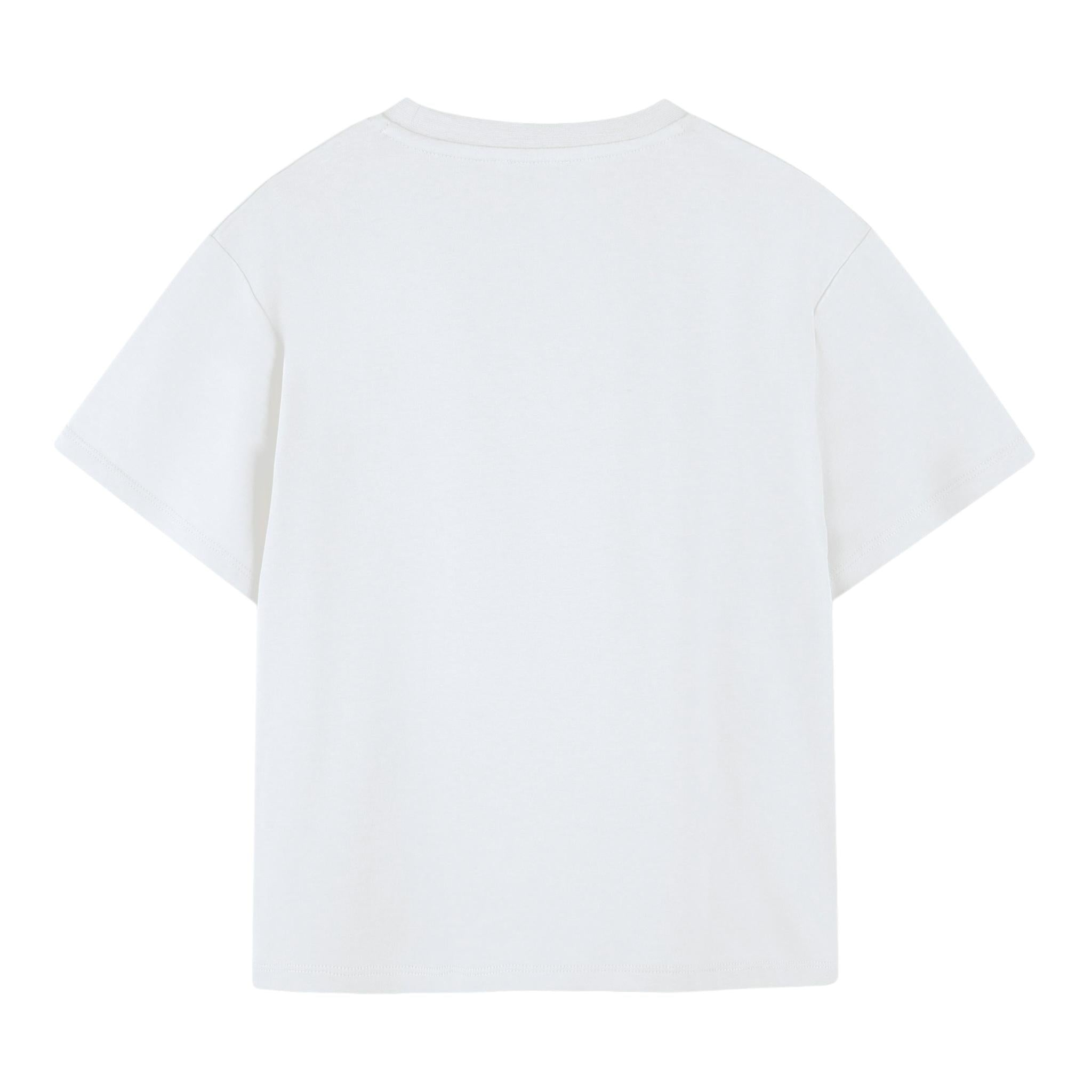 Kenzo T-Shirt Girocollo Tinta Unita con Stampe per Bambina K61137 BIANCO KENZO 
