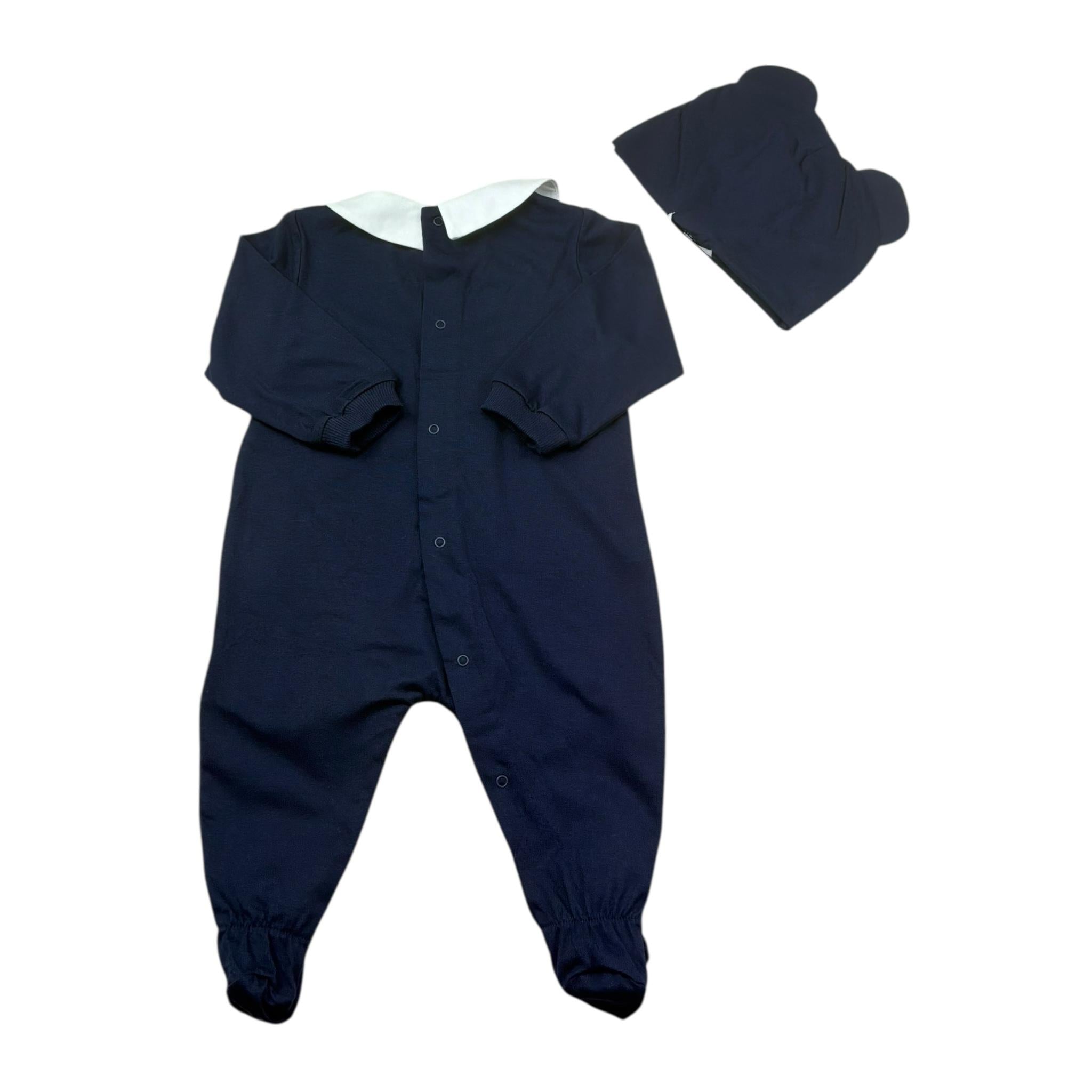 Moschino Set Tutina - Cappello Tinta Unita per Neonato MUY094 BLU MOSCHINO 