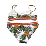 Banana Moon Costume 2 Pezzi Triangolo-Fascia Tinta Unita con Fantasia per Bambina KAE10 BIANCO BANANA MOON 