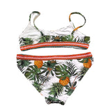 Banana Moon Costume 2 Pezzi Triangolo-Fascia Tinta Unita con Fantasia per Bambina KAE10 BIANCO BANANA MOON 