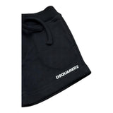Dsquared2 Bermuda Felpa Tinta Unita con Logo per Neonato DQ2871 NERO DSQUARED2 