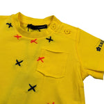 Daniele Alessandrini T-Shirt Girocollo tinta unita con Stampa Giallo per Neonato 1296M0811 GIALLO DANIELE ALESSANDRINI 