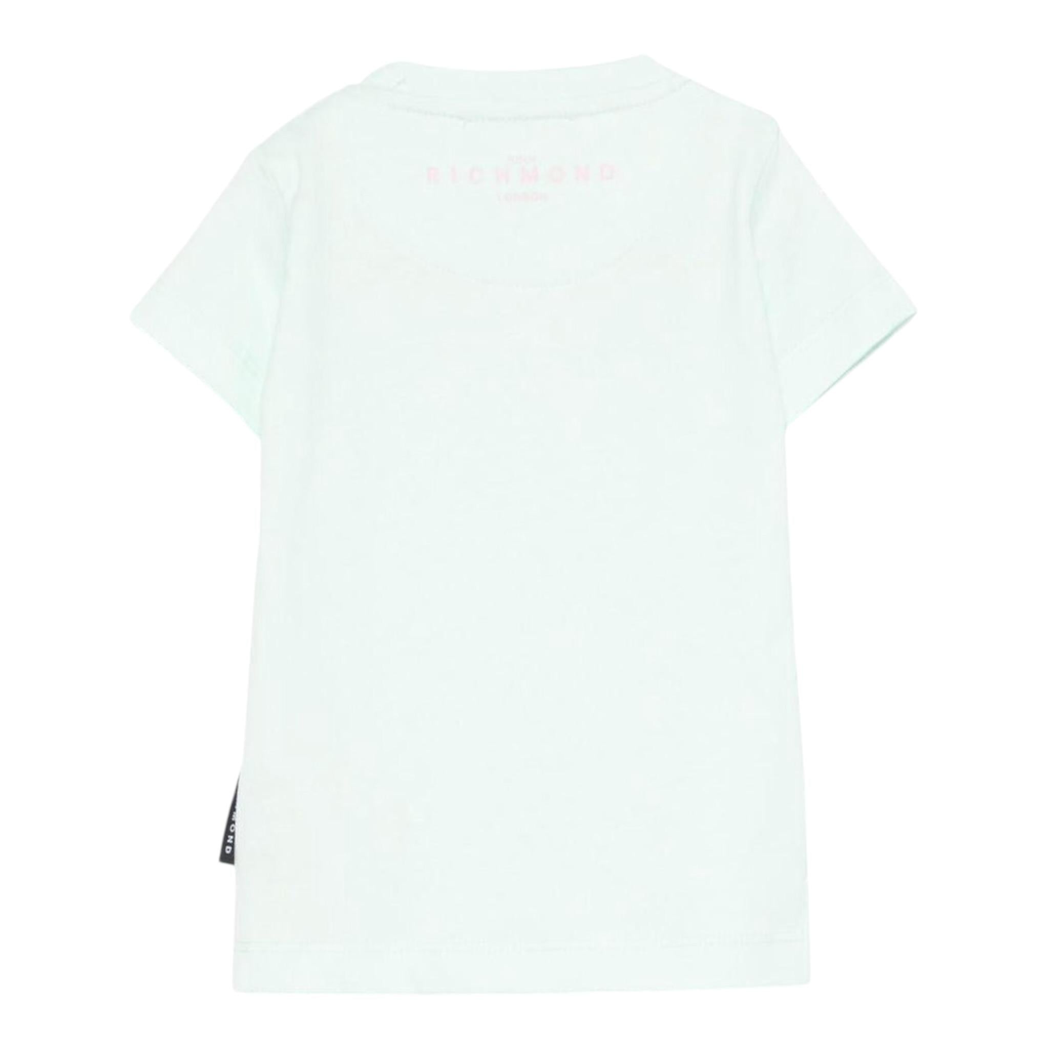 John Richmond T-Shirt Girocollo Tinta Unita con Stampa per Neonata RIP25002TSXXXX VERDE ACQUA JOHN RICHMOND 