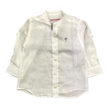 Cesare Paciotti Camicia Manica Lunga Collo Coreano Tinta Unita Bianco per Bambino