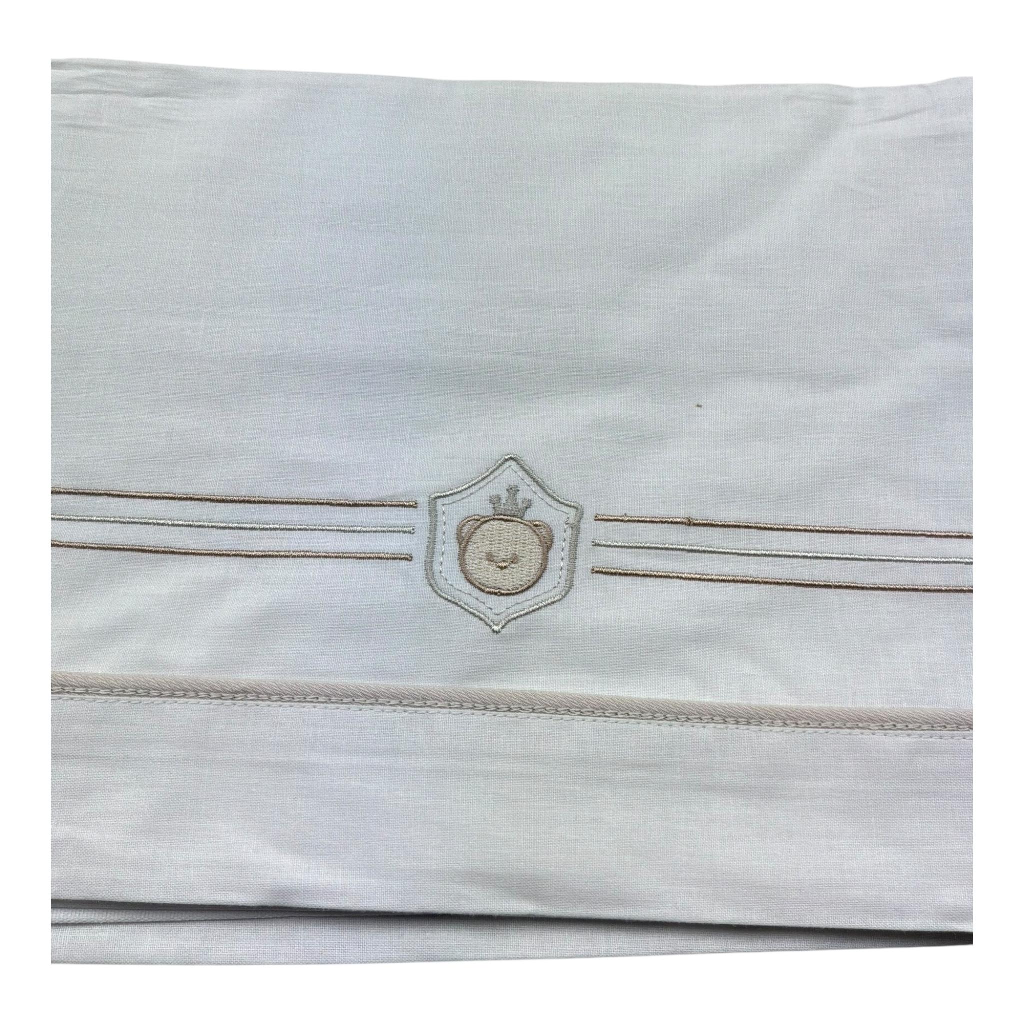 Isabel & Martinez Lenzuola Tinta Unita con Ricami per Neonato IM25N504 BIANCO ISABEL & MARTINEZ 