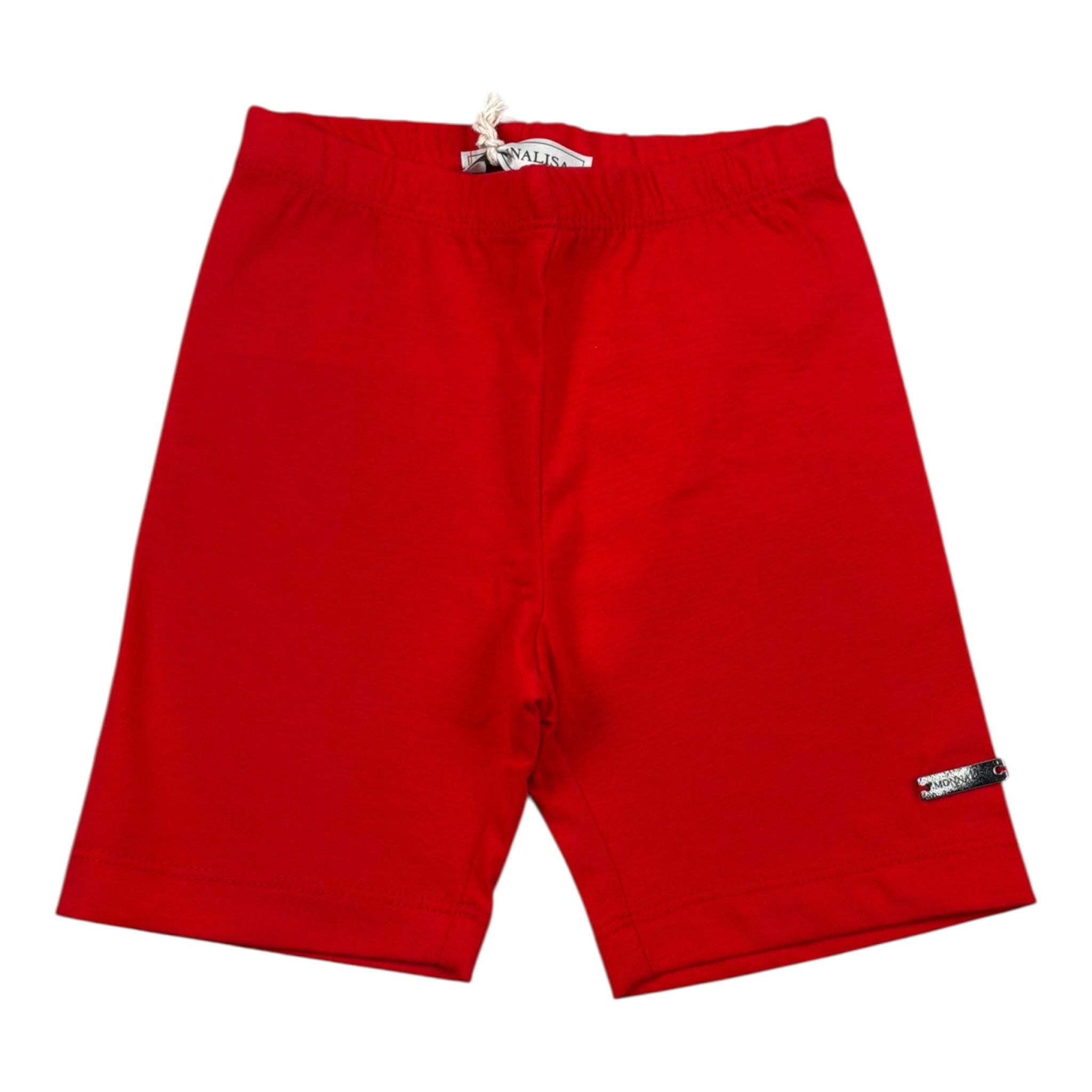 Monnalisa Leggins Modello Ciclista Tinta Unita per Bambina 17E400 ROSSO MONNALISA 