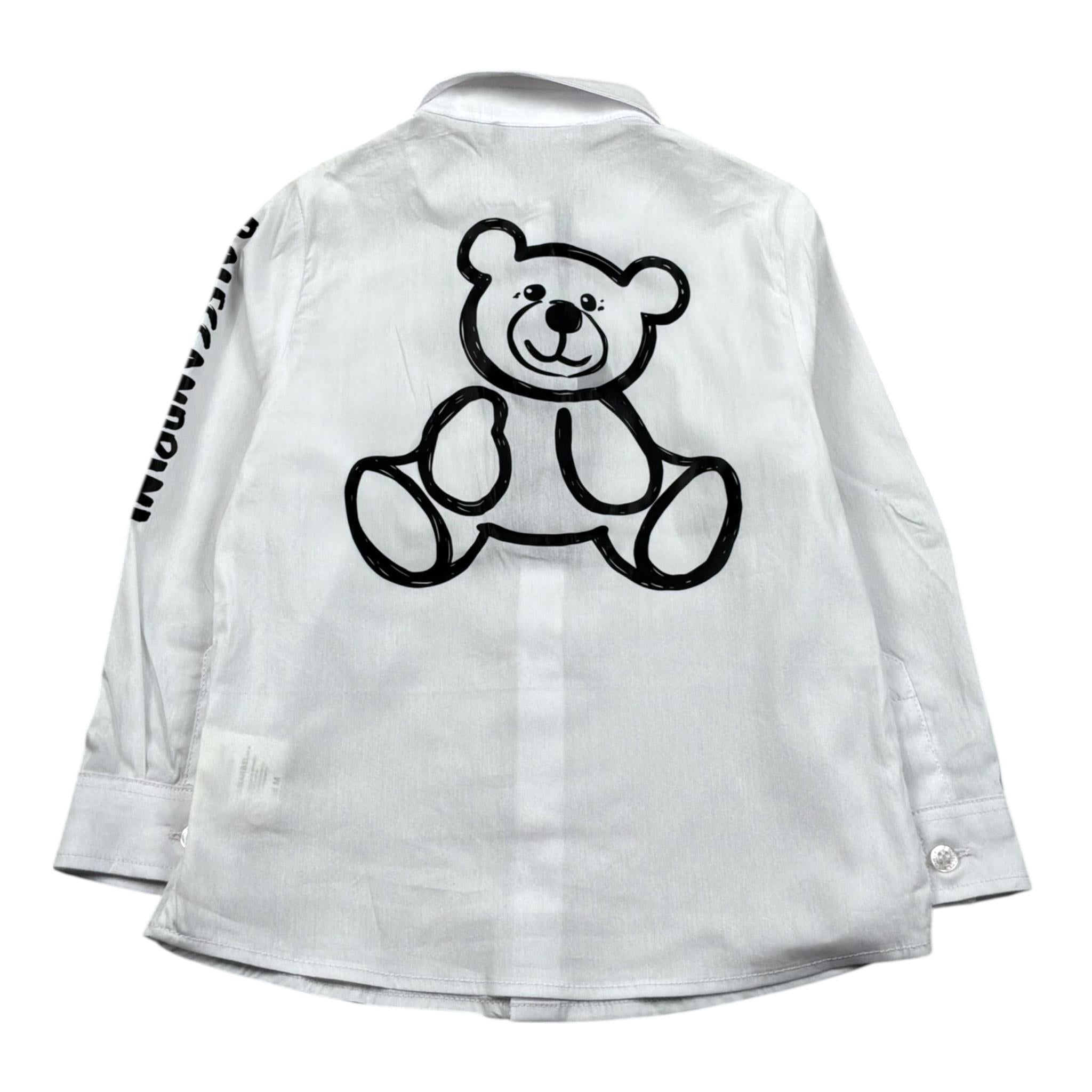 Daniele Alessandrini Camicia Manica Lunga Tinta Unita con Stampa per Neonato 1295C00110 BIANCO DANIELE ALESSANDRINI 