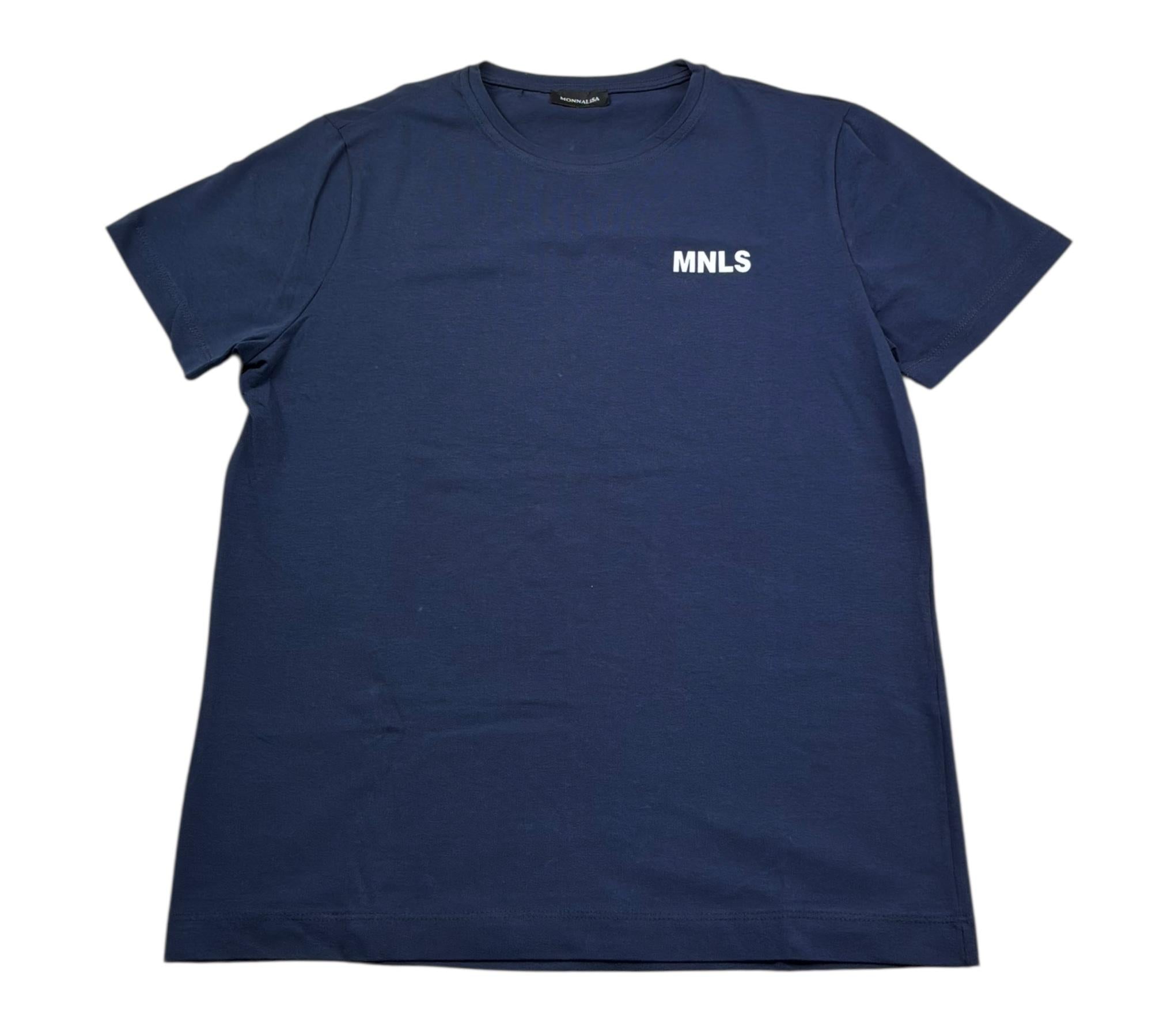 Monnalisa T-Shirt Girocollo Tinta Unita con Stampa per Bambino MNSTHO BLU MONNALISA 
