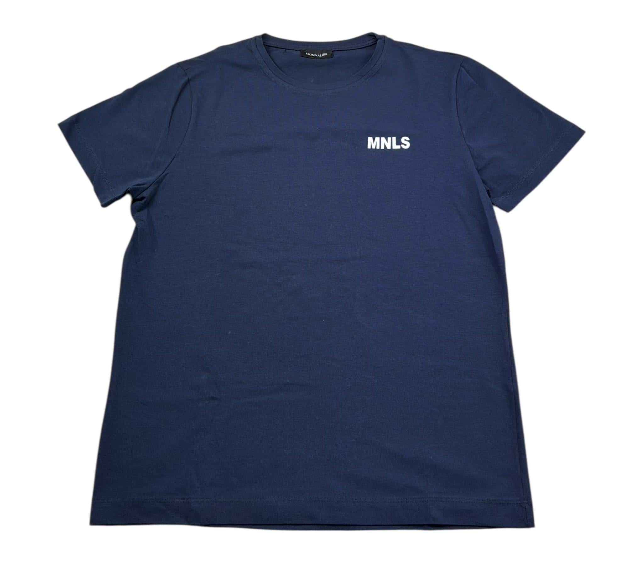 Monnalisa T-Shirt Girocollo Tinta Unita con Stampa per Bambino MNSTHO BLU MONNALISA 