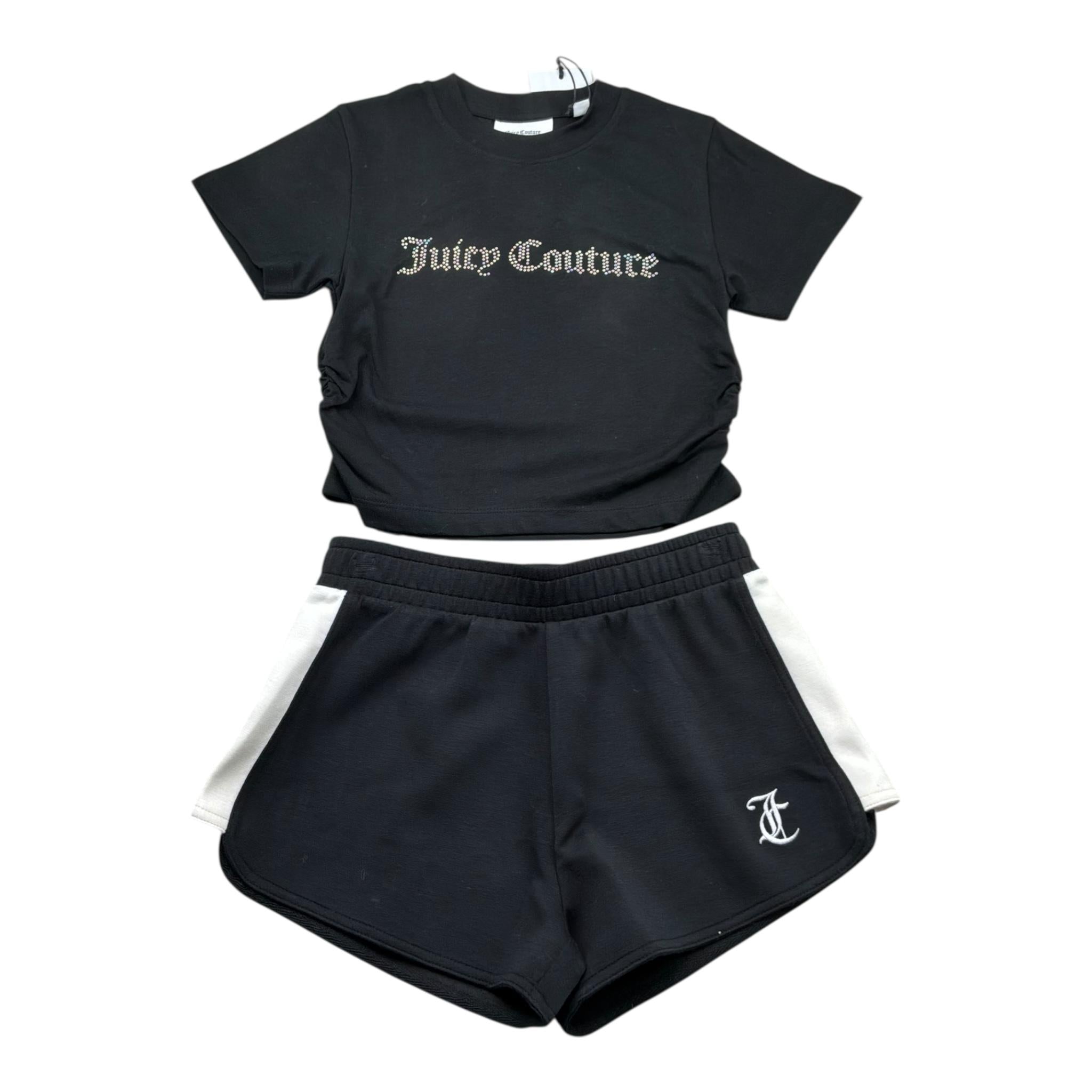 Juicy Couture Completo 2 Pezzi T-Shirt-Short per Bambina JBX655000 NERO JUICY COUTURE 