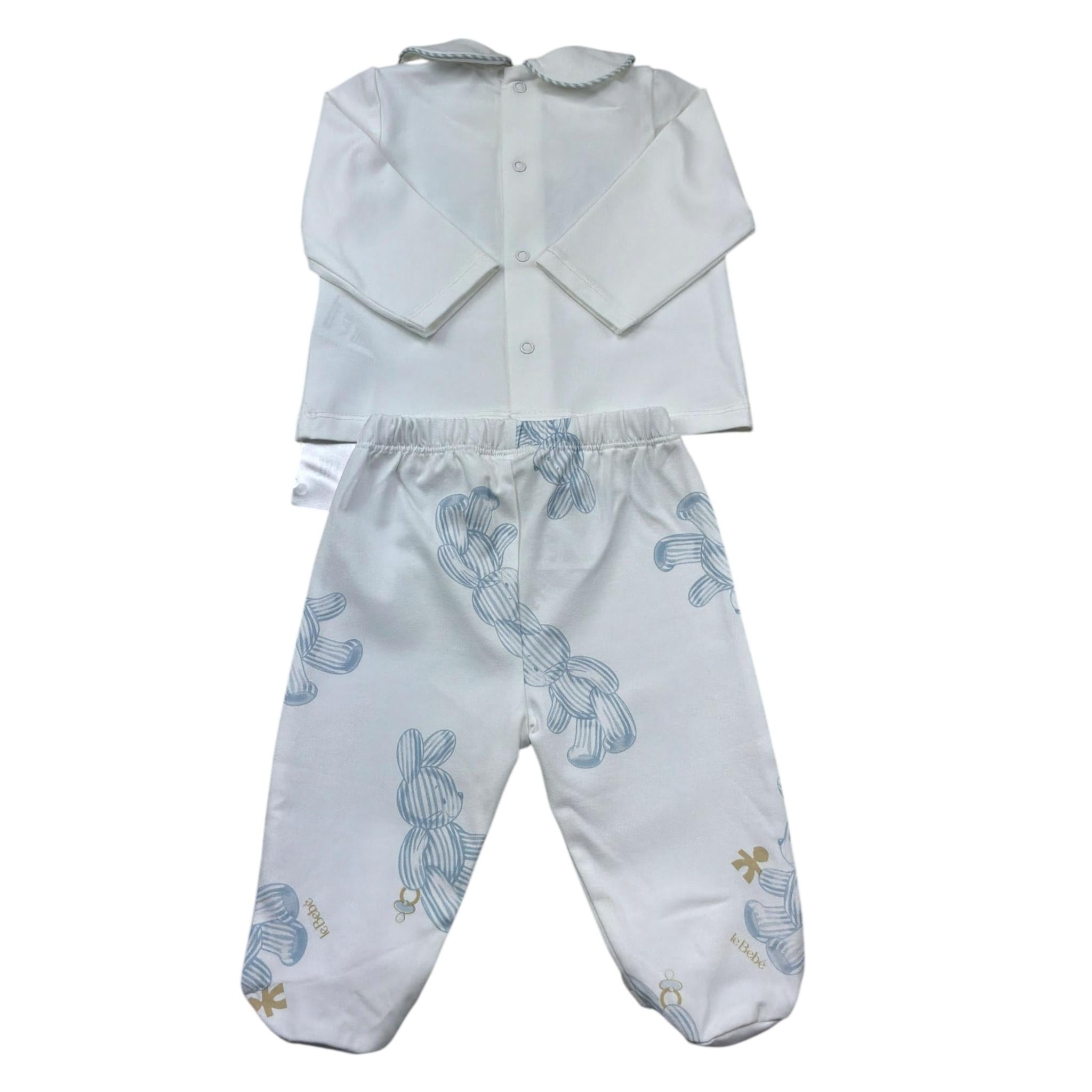 Le Bebe Completo 2 Pezzi Shirt-Ghettina Tinta Unita per Neonato LBB5258 BIANCO LE BEBE 