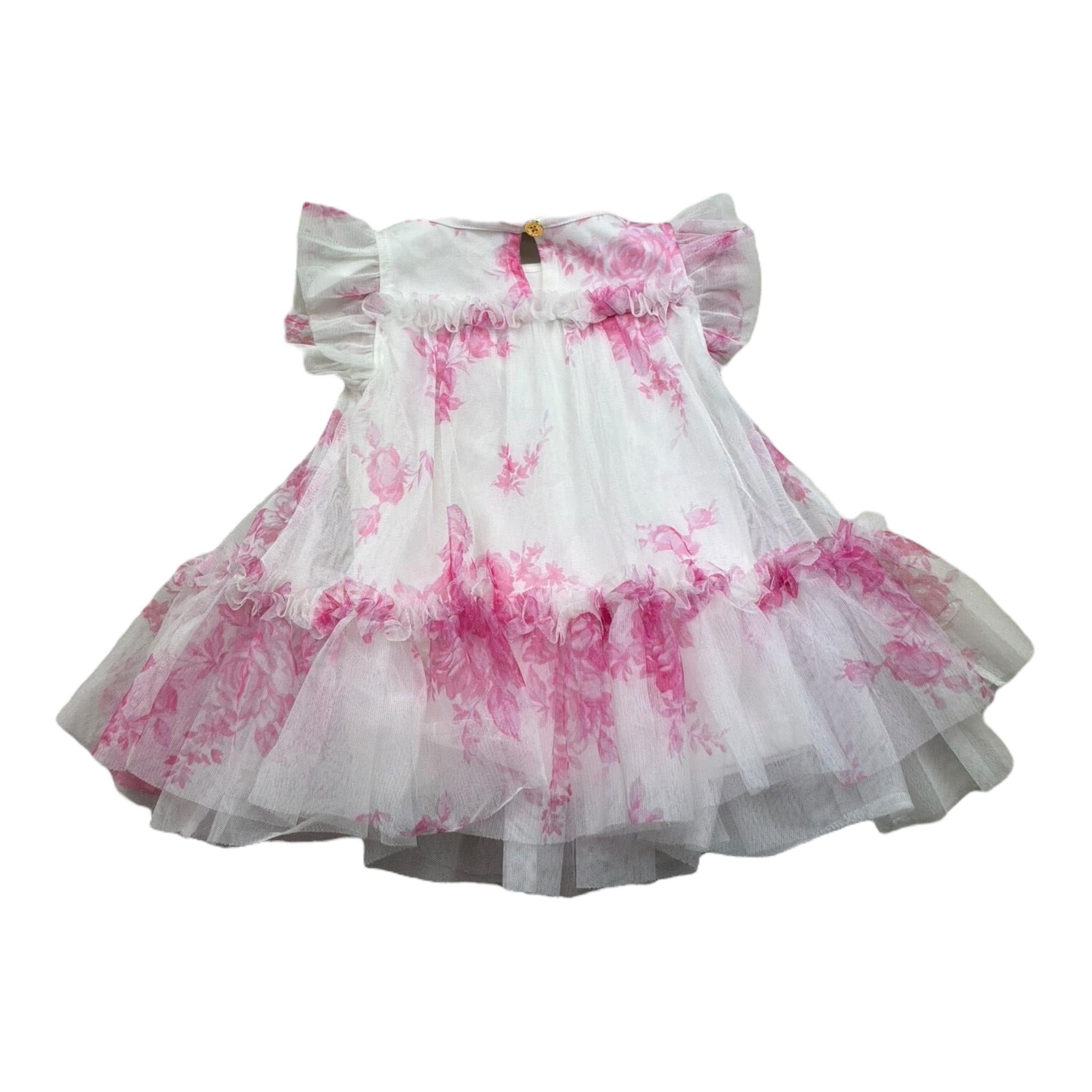 Angel'S Face Abito Tinta Unita con Tulle per Neonata ROSEBUDX BIANCO/ROSA ANGEL'S FACE 