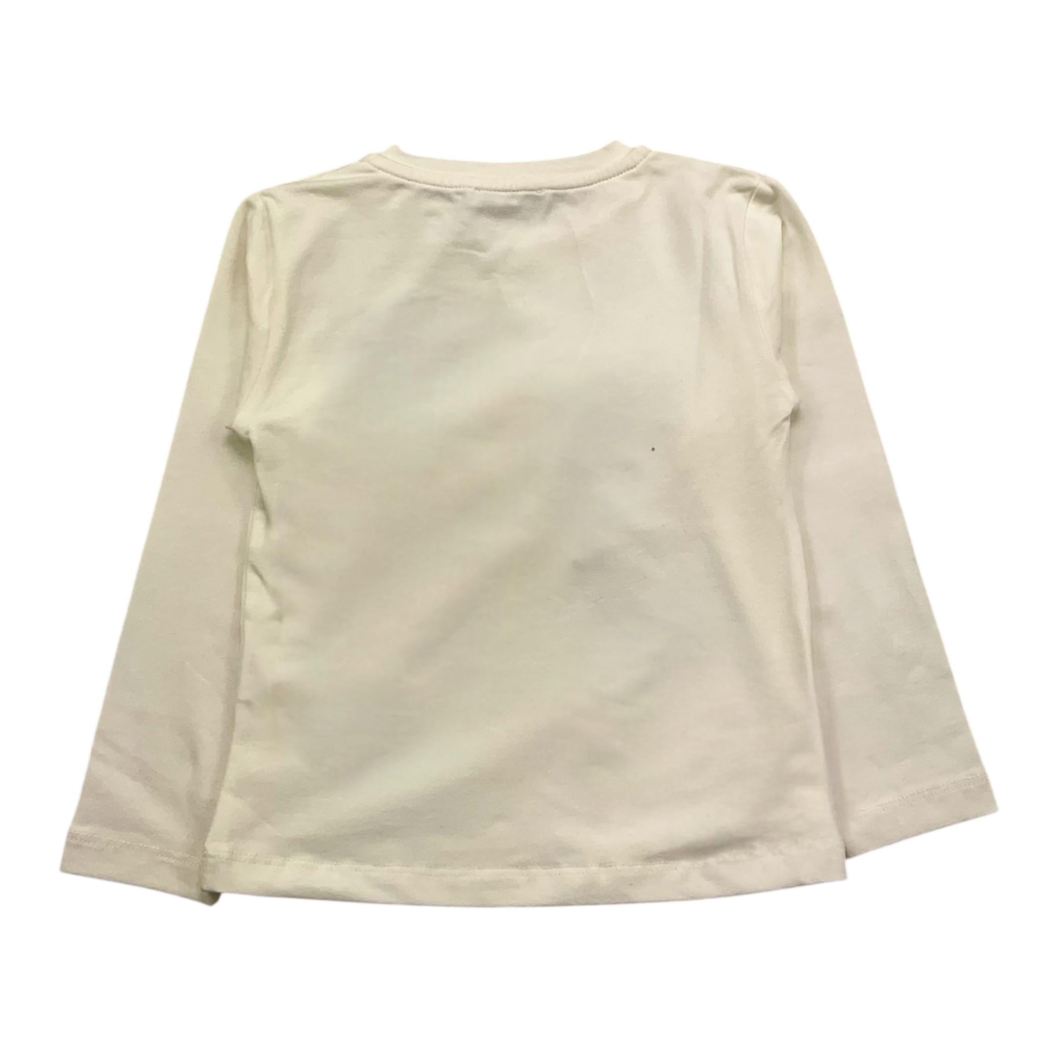 M+E' shirt girocollo tinta unita con cuore paillettato Panna per Bambina UE1549 PANNA M+E' 